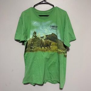 Cabela's Vibrant Green Tee mens size Large